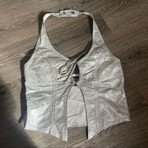 Vintage Y2k lip service halter space club top
